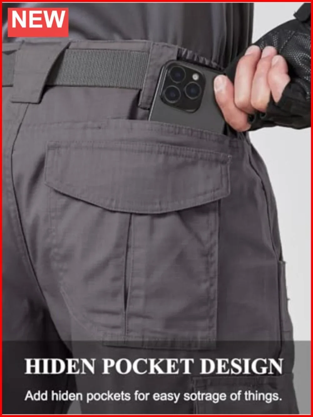 Cargo Tactical Pants Ripstop Waterproof Lightweight Outdoor Hiking Pockets